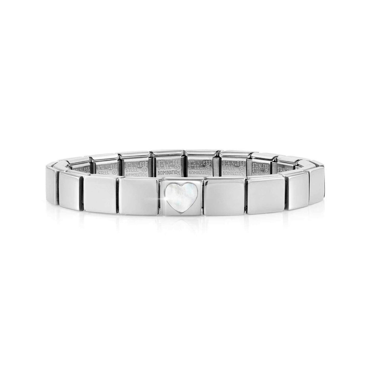 Composable Glam - Bileklik - Kalp Beyaz İnci Annesi