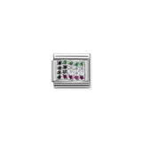 Composable Classic Dekoratif Link - Bayraklar - Kuveyt - (21 Kuwait) 925 Gümüş Zirkon