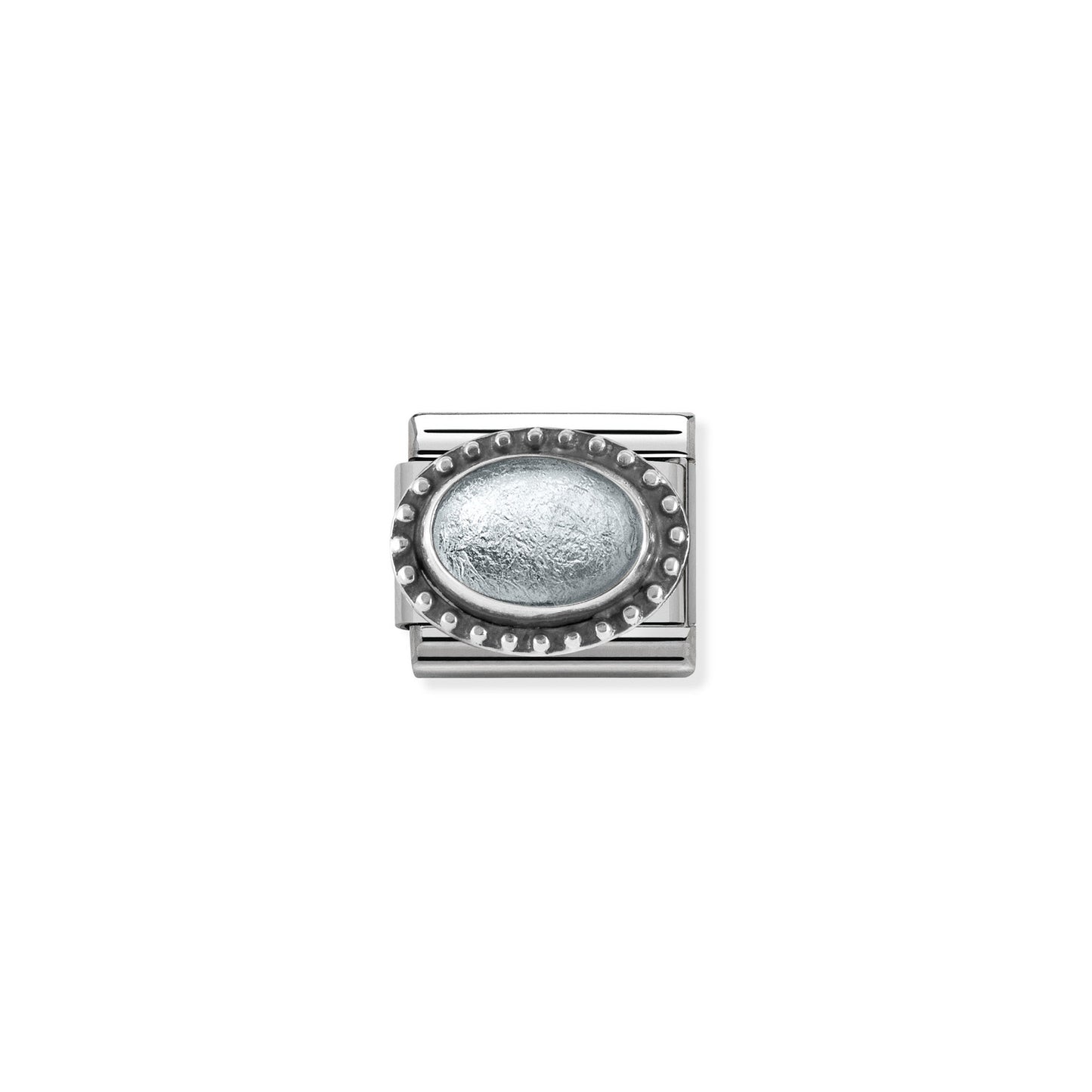 Composable Classic Dekoratif Link - Taşlar Oval - Gümüş Ay -  925 Gümüş