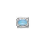 Composable Classic Dekoratif Link - Taşlar Oval - Turkuaz - (06 Turquoise) 925 Gümüş