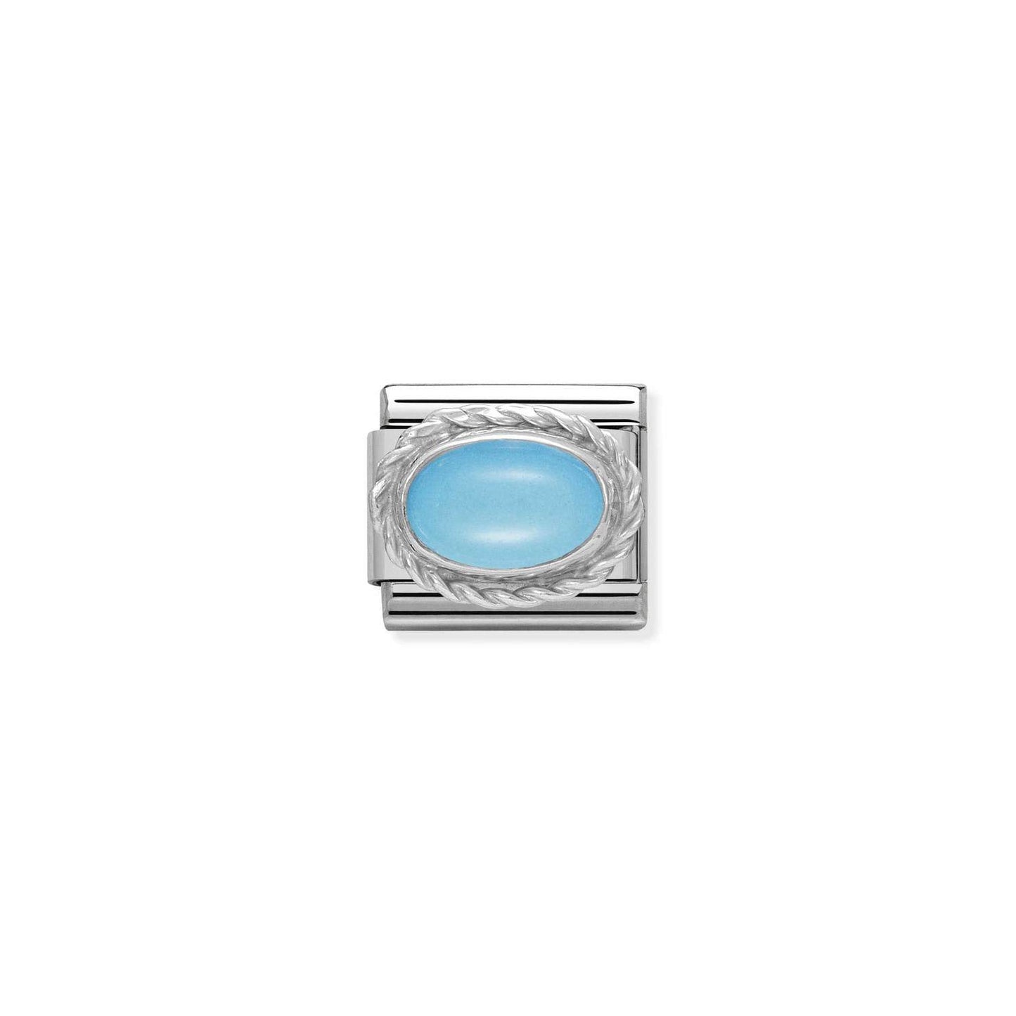 Composable Classic Dekoratif Link - Taşlar Oval - Turkuaz - (06 Turquoise) 925 Gümüş
