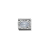 Composable Classic Dekoratif Link - Taşlar Oval - AKUAMARİN - (01 AQUAMARINE) 925 Gümüş