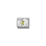 Composable Classic Dekoratif Link - Taşlar Kalp Elmas - Peridot - (36 PERIDOT) 925 Gümüş