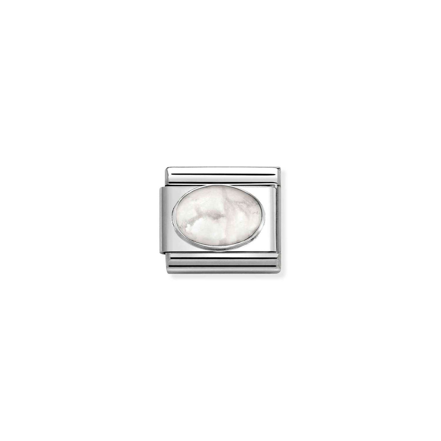Composable Classic Dekoratif Link - Taşlar Oval - Howlite Mat -  925 Gümüş