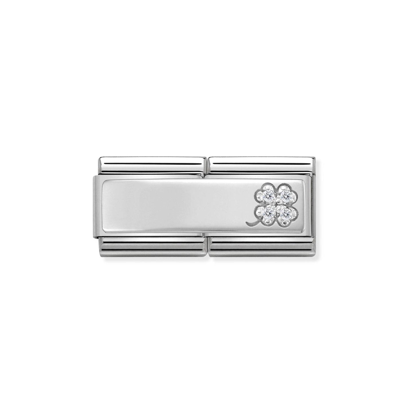 Composable DOUBLE Classic Semboller Çelik Cub Zirkon Ve 925 sterling Gümüş Horseshoe - CZ