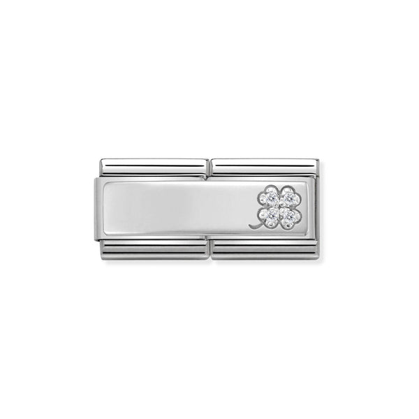 Composable DOUBLE Classic Semboller Çelik Cub Zirkon Ve 925 sterling Gümüş Horseshoe - CZ