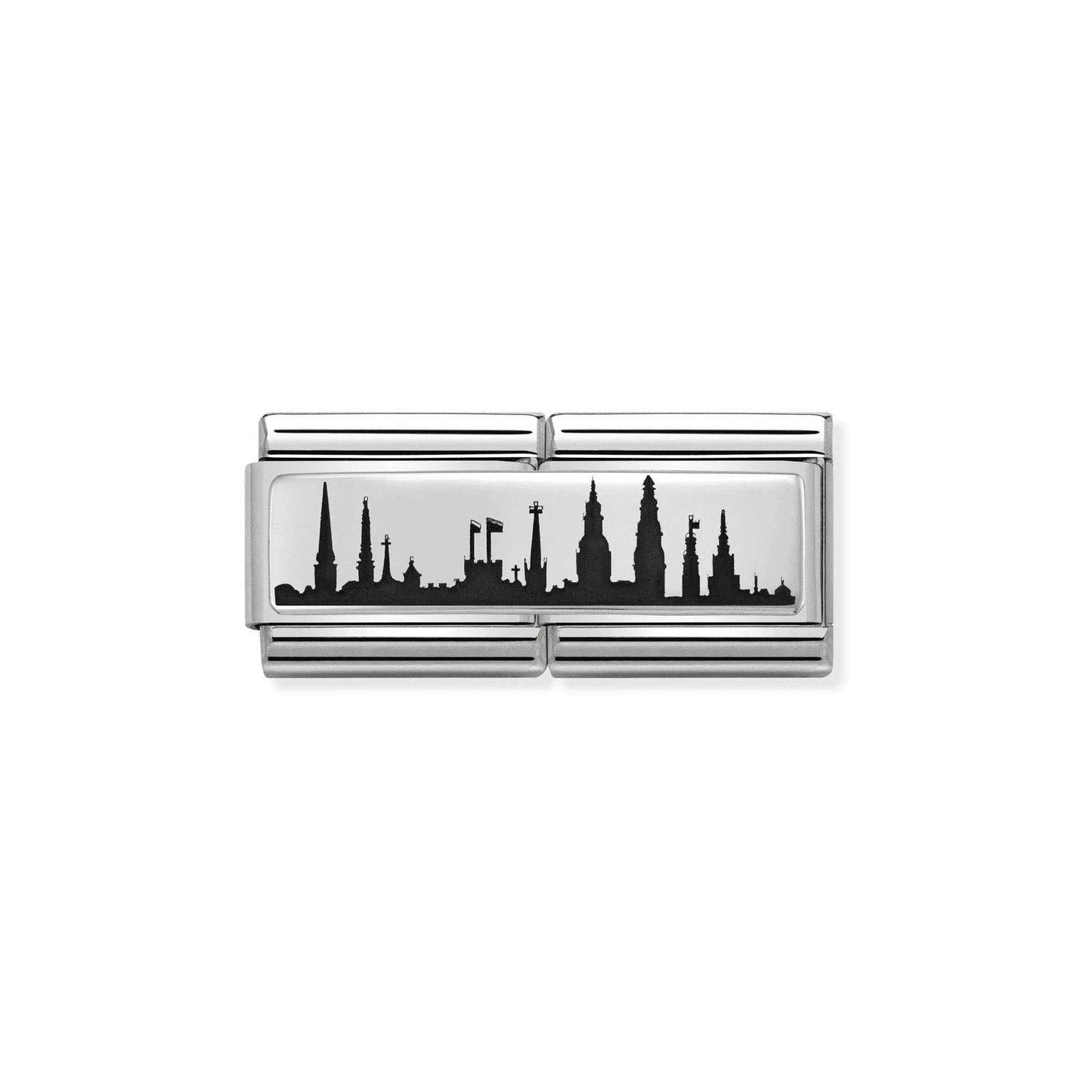Composable Classic Dekoratif Link - İkili Semboller - Edelstahl Silüet -  925 Gümüş