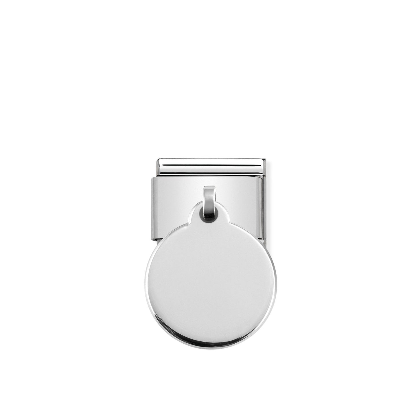 Composable Classic Dekoratif Charm - Charm Plakalar - Sade - (01 Pendant Round) 925 Gümüş
