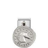 Composable Classic Dekoratif Charm - Charm Dilekler - İnanmak - (02 BELIEVE) 925 Gümüş