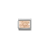 Composable Classic Plaka in Paslanmaz Çelik - 9k rose Altın CUSTOM knot of CARE