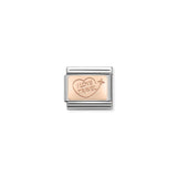 Composable Classic Dekoratif Link - Plakalar Semboller - Seyahatı seviyorum -  9K Rose Altın