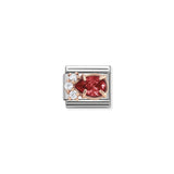 Composable Classic Dekoratif Link - Zirkon - Demet Damla - (02 Red Drop) 9K Rose Altın