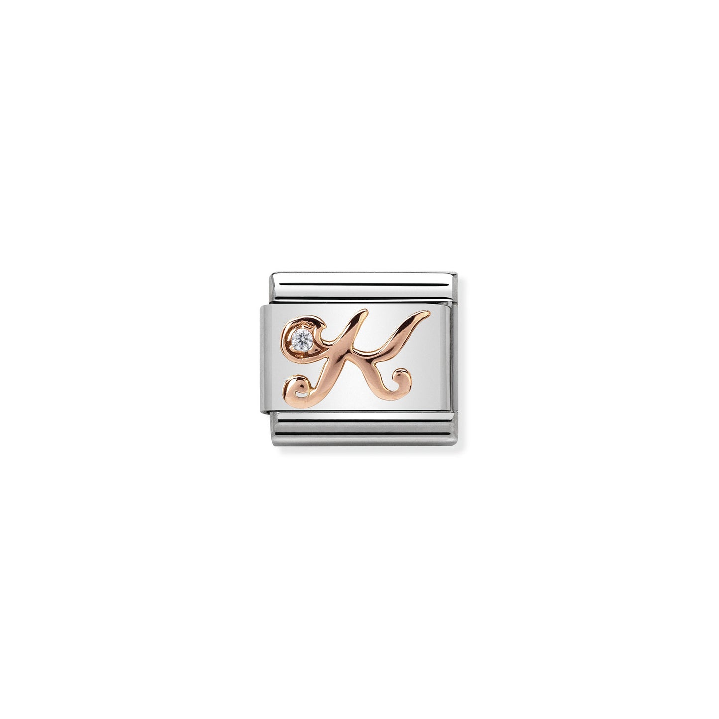 Composable Classic Dekoratif Link - Harfler - K - (11 K) 9K Rose Altın Zirkon