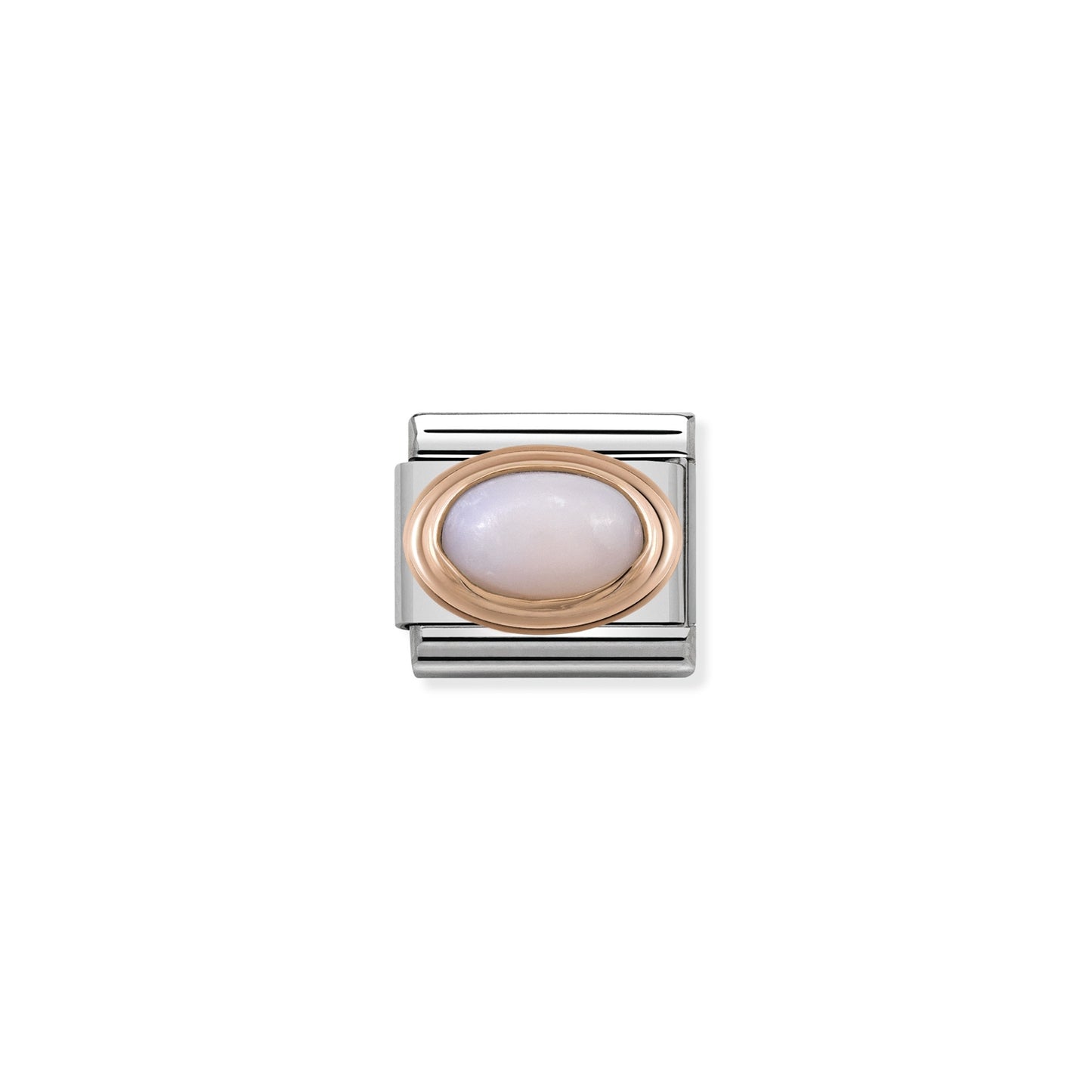 Composable Classic Dekoratif Link - Taşlar Oval - Pembe opal -  9K Rose Altın