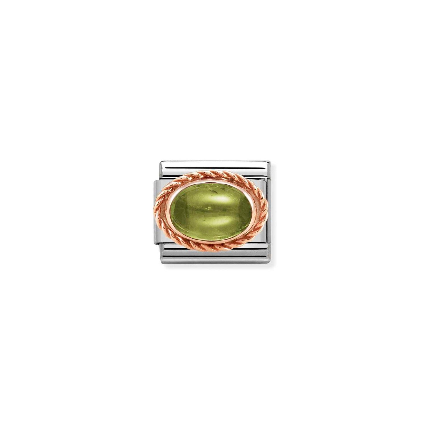 Composable Classic Dekoratif Link - Taşlar Oval - Peridot - (36 PERIDOT) 9K Rose Altın