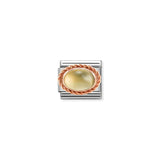 Composable Classic Dekoratif Link - Taşlar Oval - Sitrin - (37 CITRINE) 9K Rose Altın