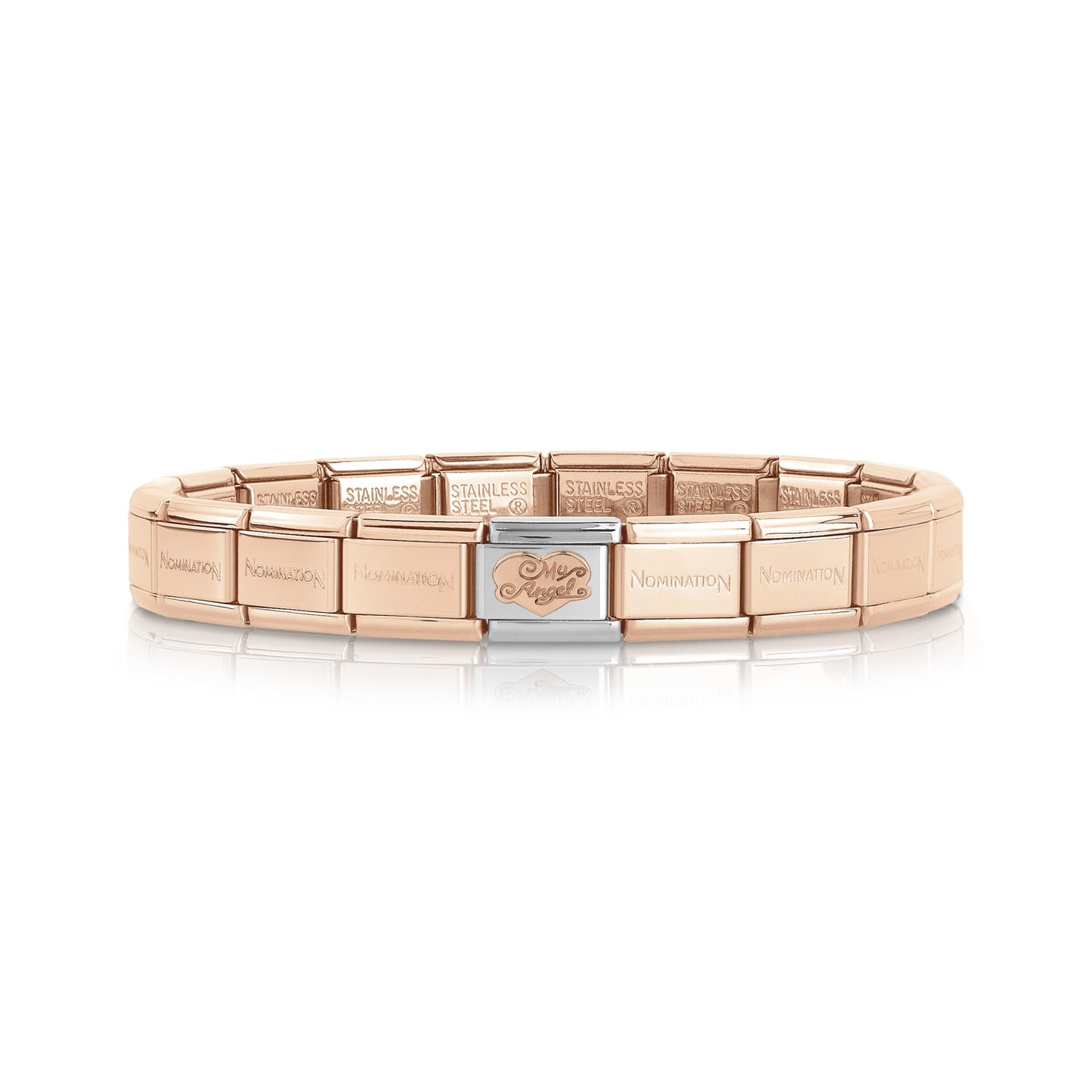 Bileklik Klasik BR 01 122015 Paslanmaz Çelik ve 9K ROSE Altın