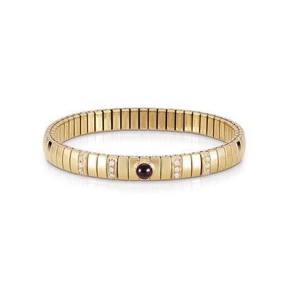 Bileklik Altın  in Çelik, 925 sterling Gümüş, CZ Ve 1 Taş GARNET