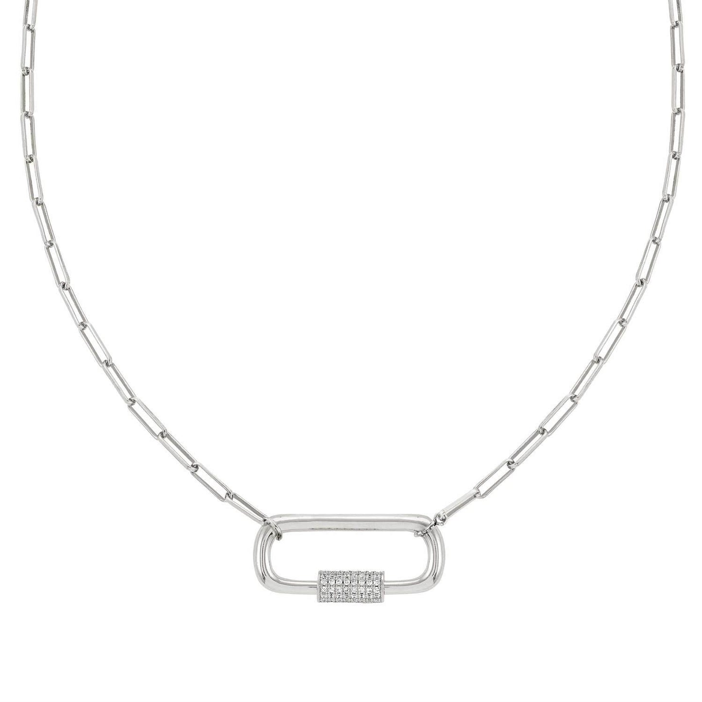 Charming - Kolye - Gümüş dikdörtgen