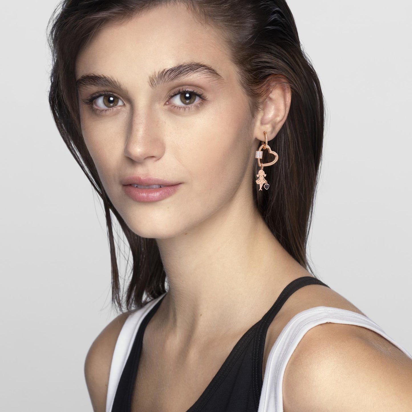 Charming - Küpe - Rose altın kalp