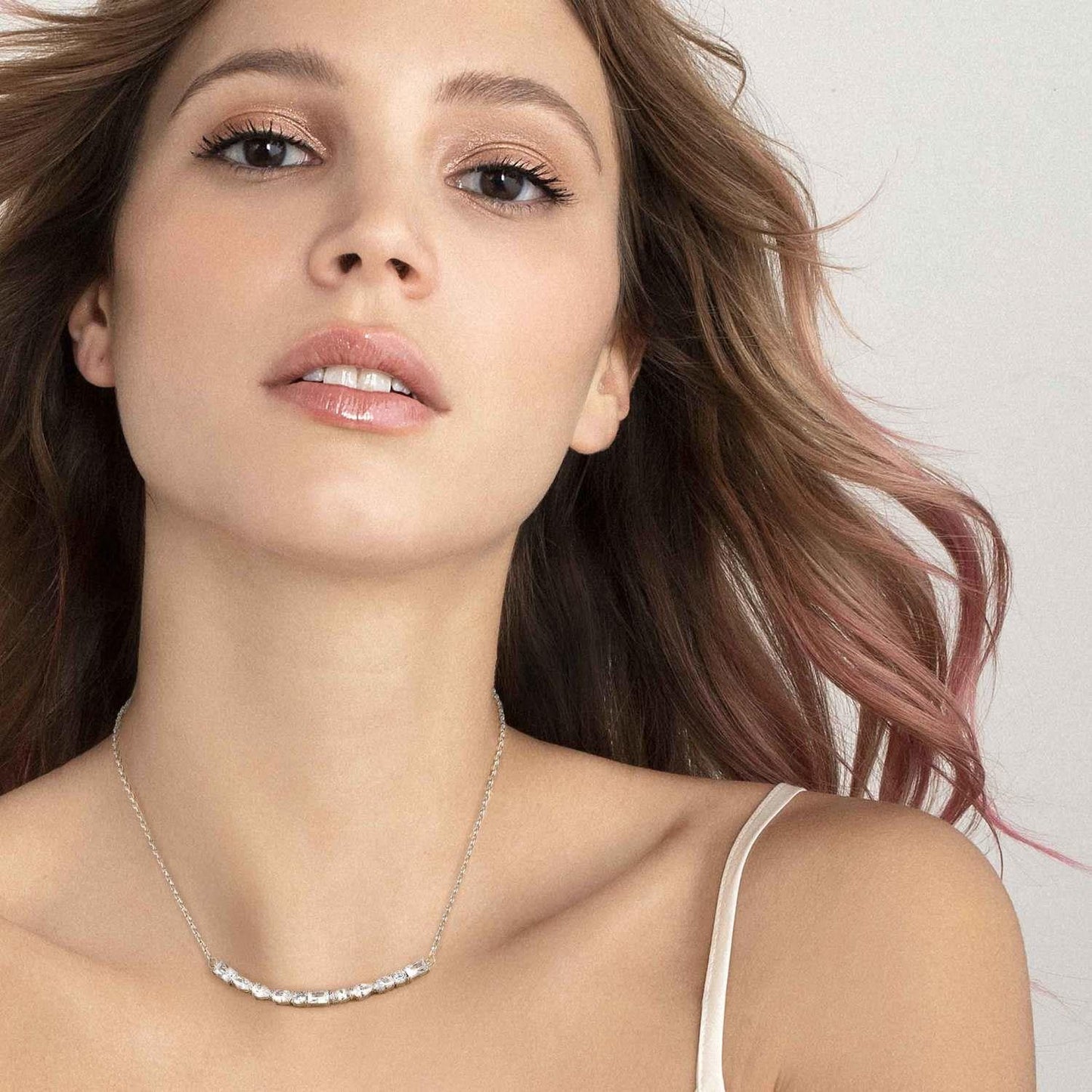 Colour Wave - Kolye - Beyaz gümüş kaplama