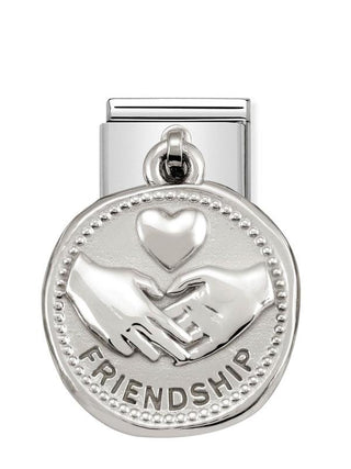 Composable Classic Dekoratif Charm - Charm Dilekler - Dostluk - (04 FRIENDSHIP) 925 Gümüş