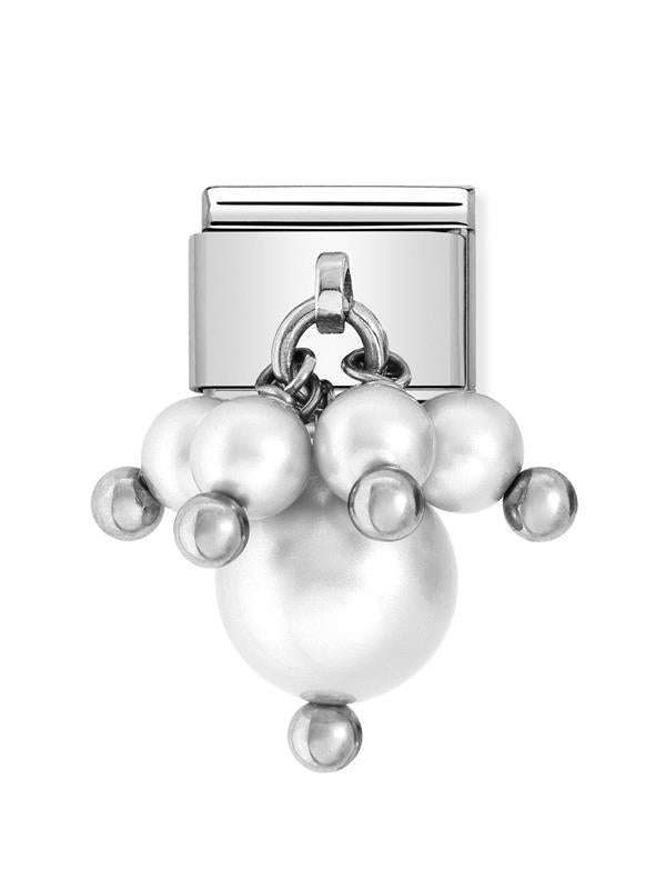 Composable Classic Dekoratif Charm - Charm Kristal İnci - Beyaz İnci -  İnci