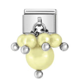 Composable Classic Dekoratif Charm - Charm Kristal İnci - Pastel sarı -  İnci