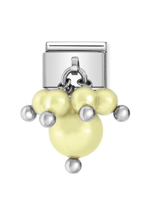 Composable Classic Dekoratif Charm - Charm Kristal İnci - Pastel sarı -  İnci