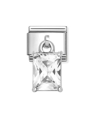 Composable Classic Dekoratif Charm - Charm Kübik Zirkon - Beyaz baget -  925 Gümüş