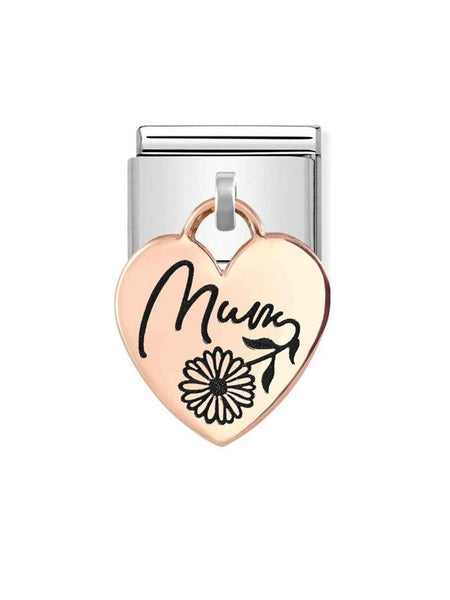 Composable Classic Dekoratif Charm - Charm Plakalar - Kalp Anne -  9K Rose Altın