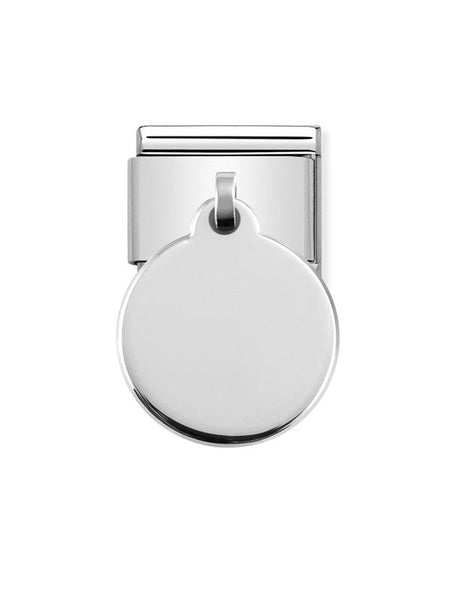 Composable Classic Dekoratif Charm - Charm Plakalar - Sade - (01 Pendant Round) 925 Gümüş