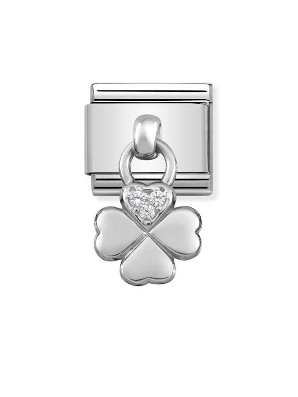 Composable Classic Dekoratif Charm - Charm Semboller - Dört yapraklı yonca -  925 Gümüş