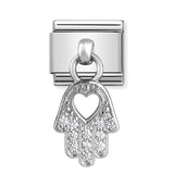 Composable Classic Dekoratif Charm - Charm Semboller - Fatimanın eli -  925 Gümüş