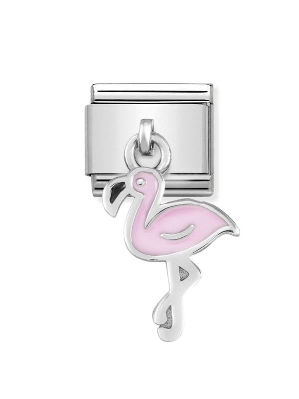 Composable Classic Dekoratif Charm - Charm Semboller - Flamingo - (12 Flamingo) 925 Gümüş