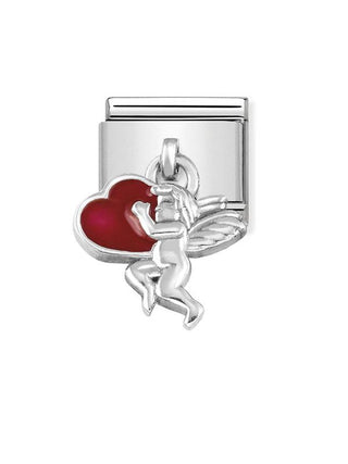 Composable Classic Dekoratif Charm  Charm Semboller  Kalpli Melek   925 Gümüş