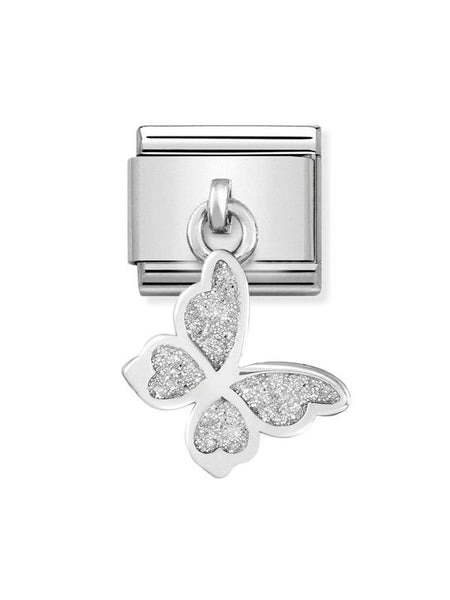 Composable Classic Dekoratif Charm - Charm Semboller - Parıltılı kelebek -  925 Gümüş