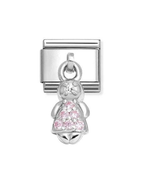 Composable Classic Dekoratif Charm - Charm Semboller - Pembe kız -  925 Gümüş