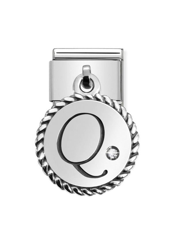 Composable Classic Dekoratif Charm - Charm Yazılar - Q - (17 Q) 925 Gümüş