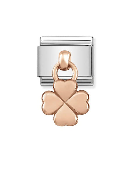 Composable Classic Dekoratif Charm - Charm - Yonca -  9K Rose Altın
