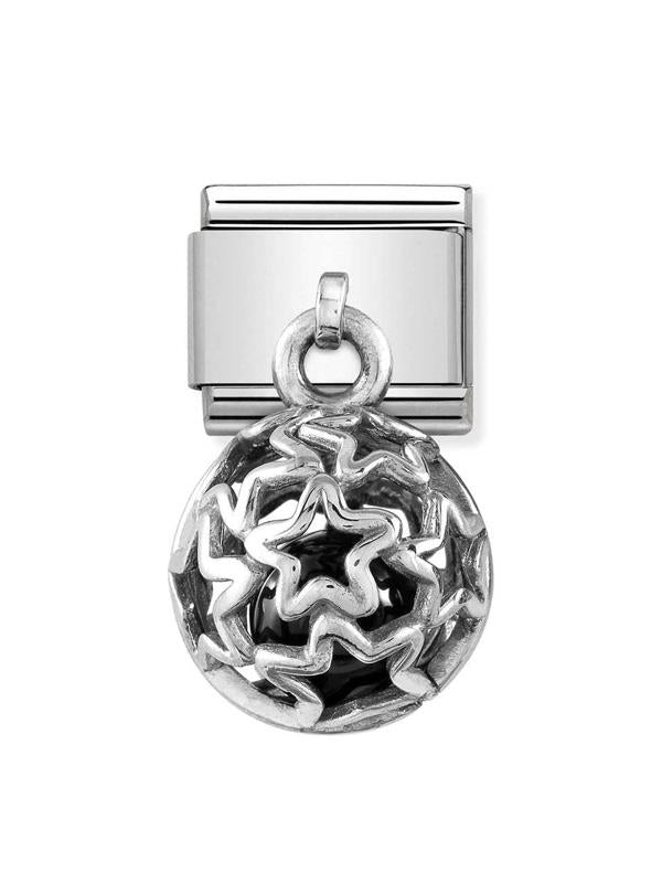 Composable Classic Dekoratif Charm - Charm Yuvarlak Kafes - Geometrik Taşlı -  925 Gümüş