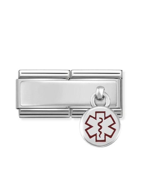 Composable Classic Dekoratif Charm - İkili Charm - Tıbbi etiket -  925 Gümüş