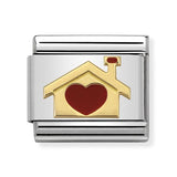 Composable Classic Dekoratif Link - Aşk - Kalpli Ev - (07 Home with heart) 18K Altın