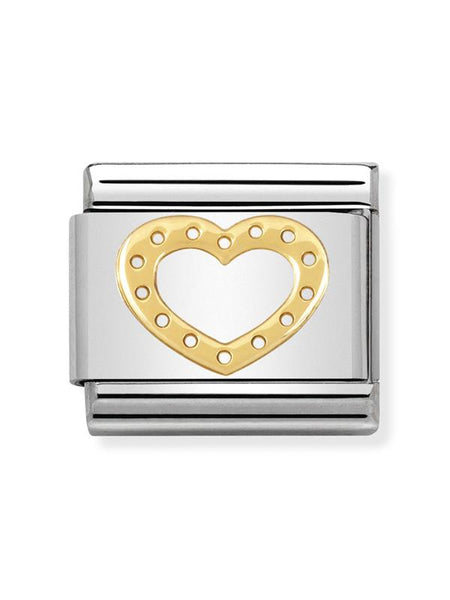 Composable Classic Dekoratif Link - Aşk - Noktalı Kalp - (19 Heart with dots) 18K Altın
