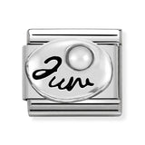 Composable Classic Dekoratif Link - Ay Taşları - Haziran İnci -  925 Gümüş