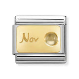Composable Classic Dekoratif Link - Ay Taşları - Kasım Sitrin -  18K Altın