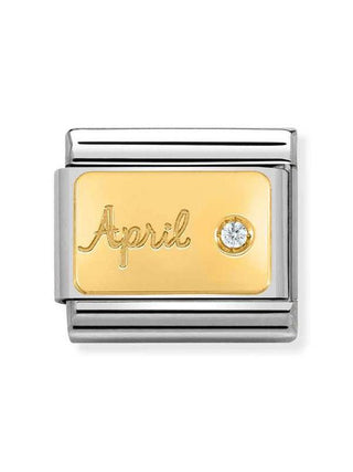 Composable Classic Dekoratif Link - Ay Taşları - Nisan Diamond -  18K Altın