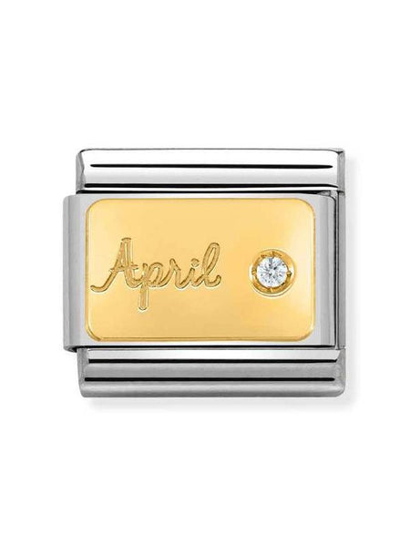 Composable Classic Dekoratif Link - Ay Taşları - Nisan Diamond -  18K Altın