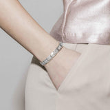 Composable Classic Dekoratif Link - Ay Taşları - Nisan Elmas -  925 Gümüş