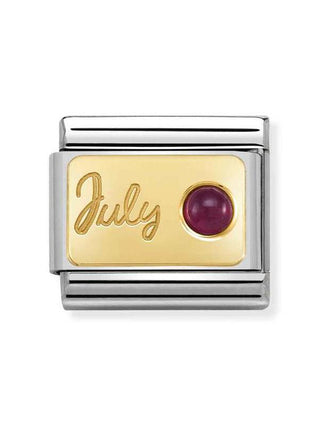 Composable Classic Dekoratif Link - Ay Taşları - Temmuz Yakut - (07 July RUBY) 18K Altın